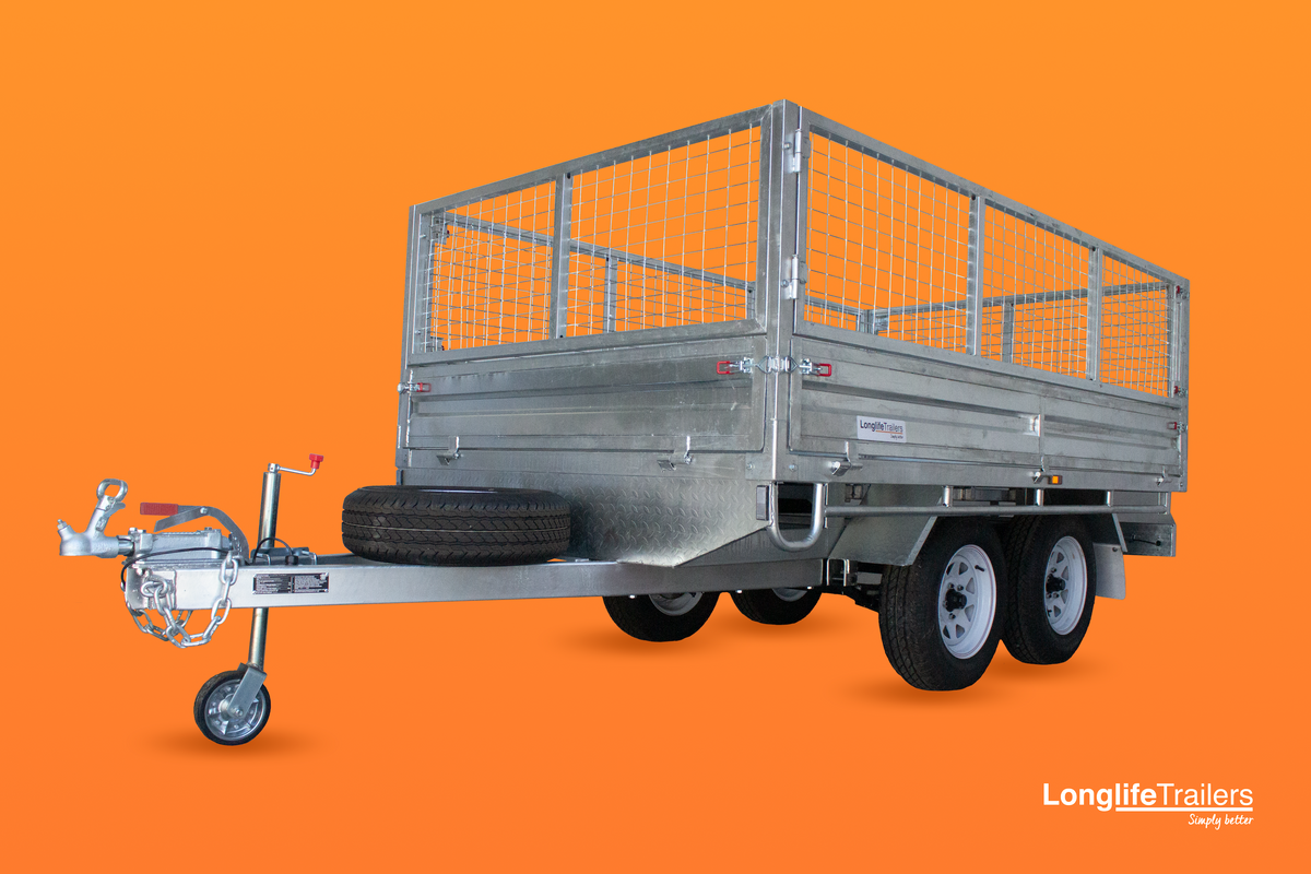 10x6 Tandem Flatbed Cage Trailer Longlife Trailers 10x6-tandem-flatbed-cage-trailer-longlife-trailers